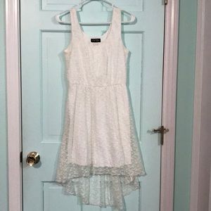 Hi-Low white floral dress